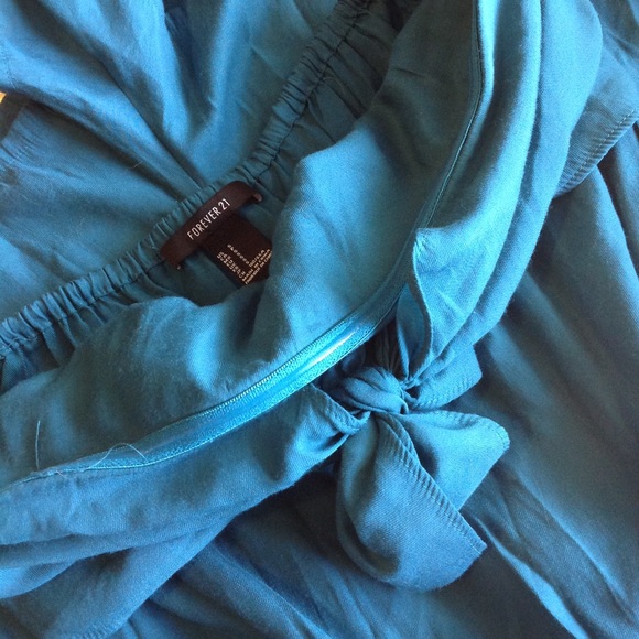 Turquoise blue Strapless romper - Picture 7 of 7